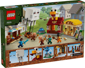 LEGO Minecraft set packaging with characters and structures