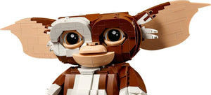 LEGO model of a character with brown and white color scheme on a white background