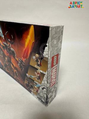 Legends of Tomorrow action figure packaging with LEGO Marvel branding on a white background