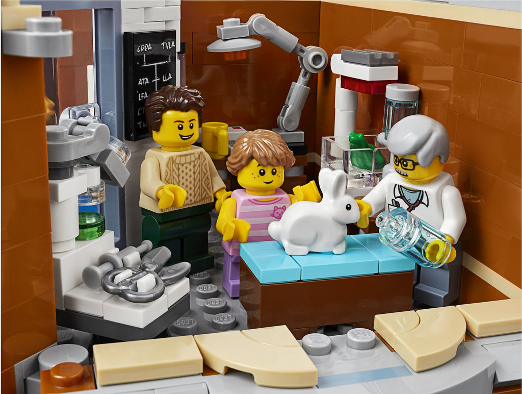 LEGO scene with characters in a laboratory setting
