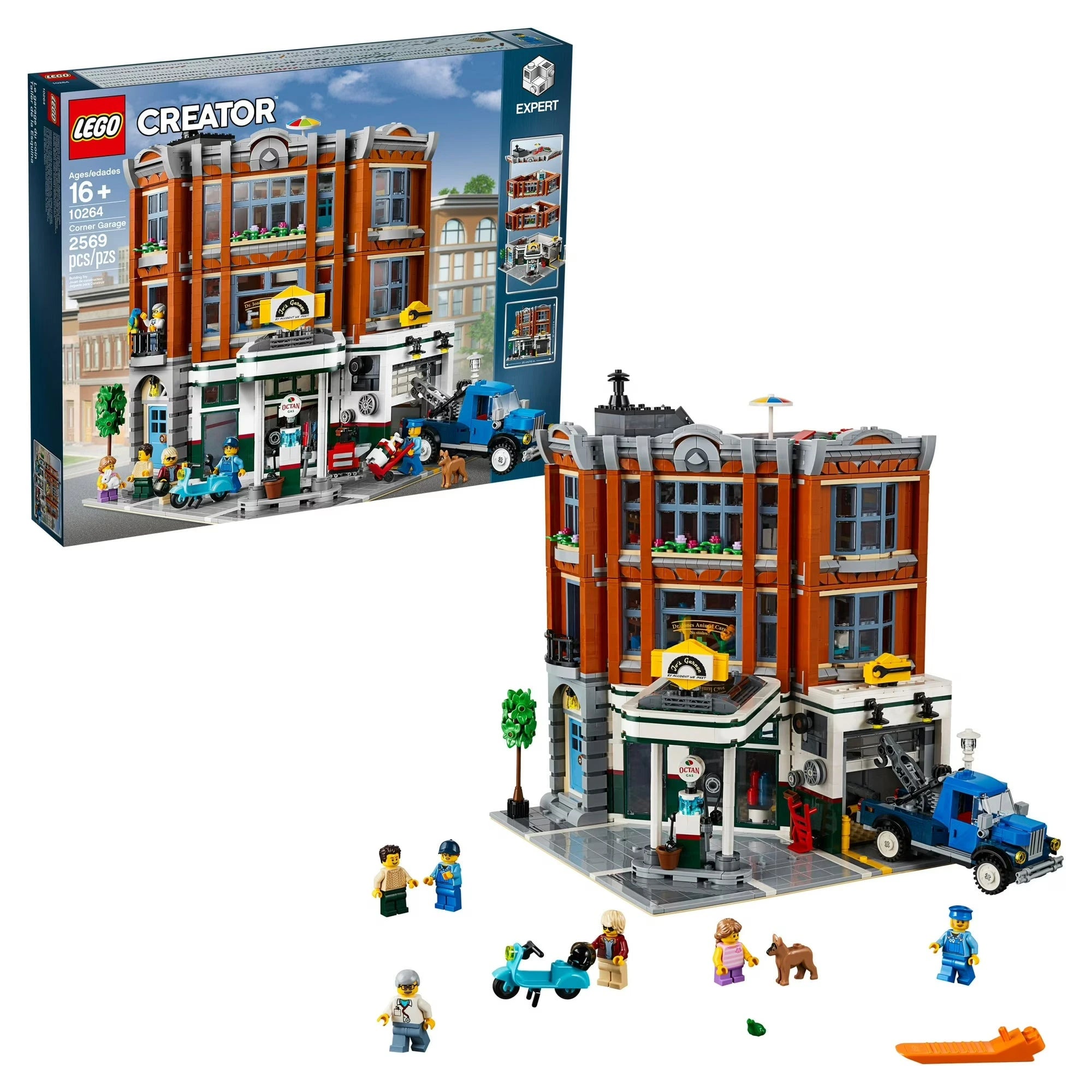 LEGO Creator set with detailed building model and packaging on a white background