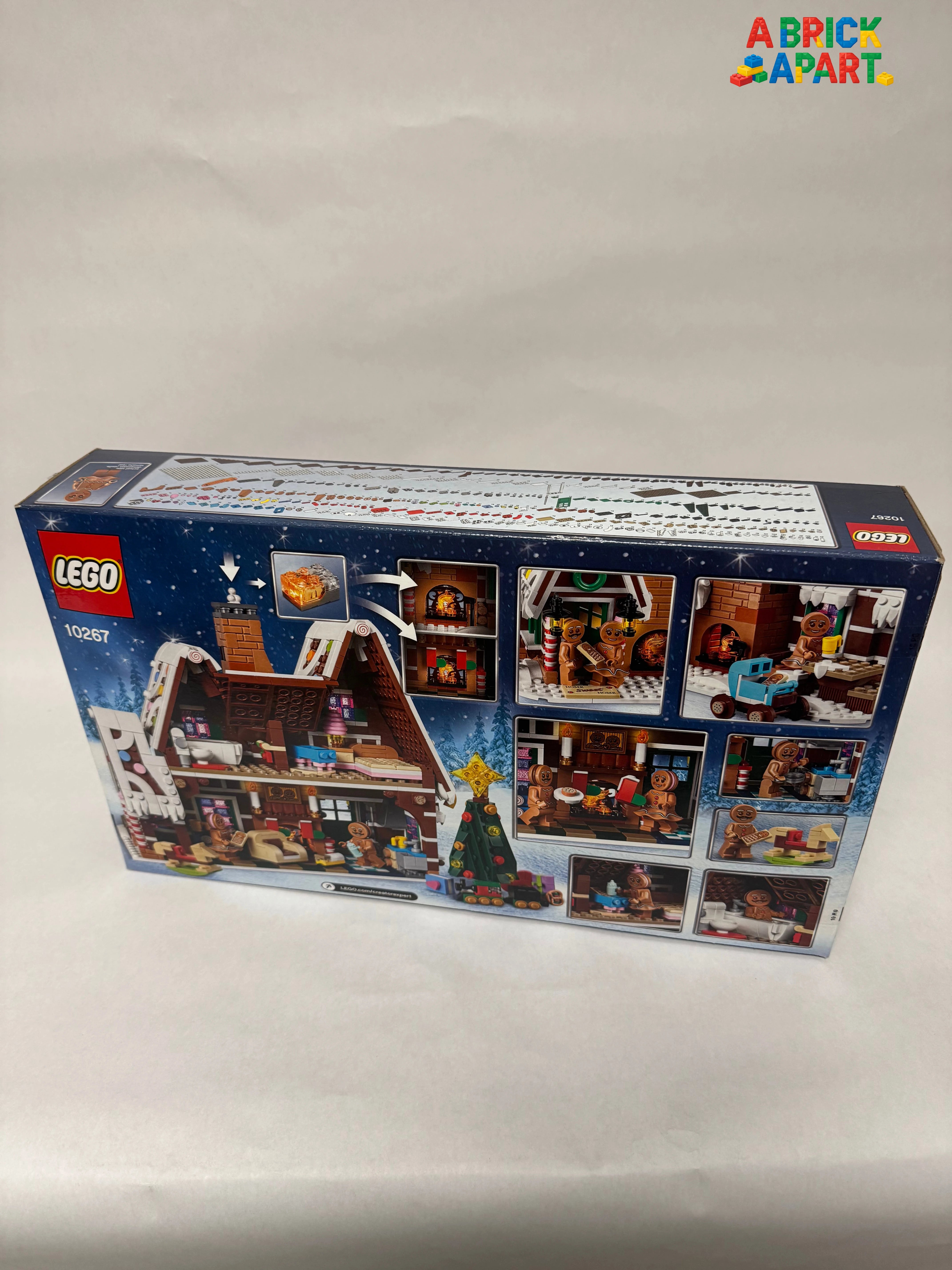 LEGO cabin set packaging on a white background