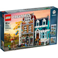 LEGO Creator Bookshop set packaging with colorful building design and LEGO branding.