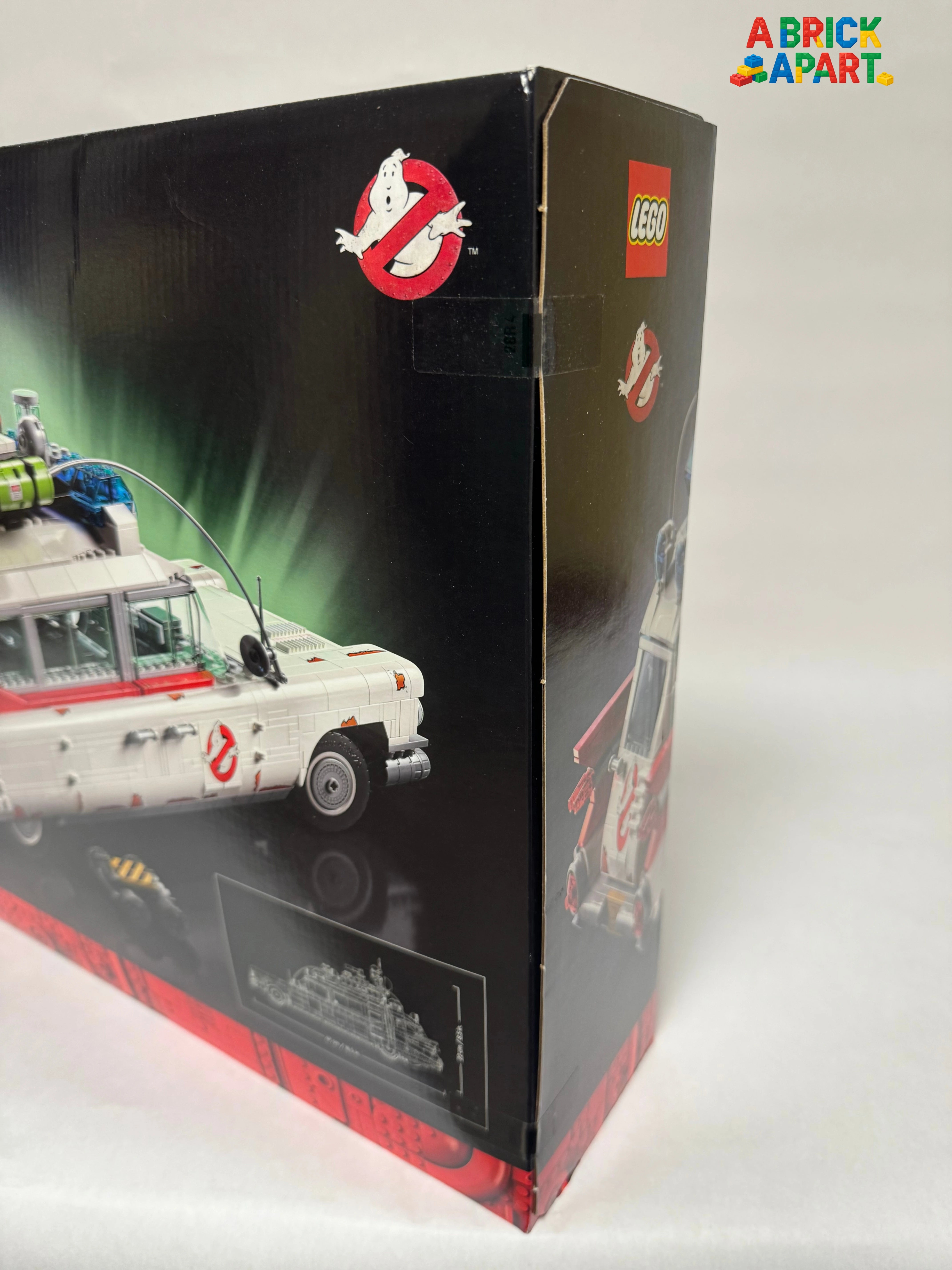LEGO Ghostbusters Ecto-1 box with branding on a white background