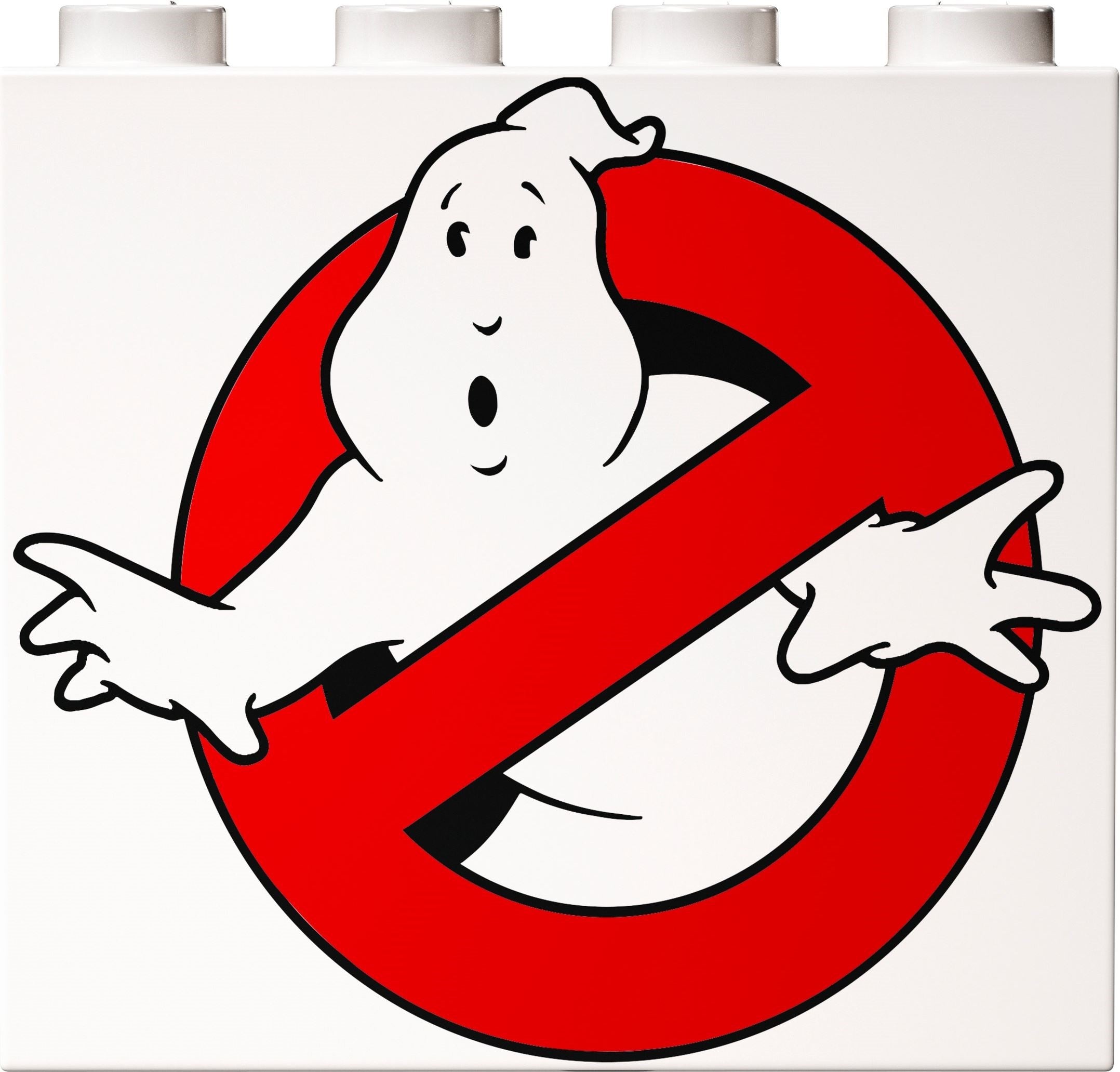 Ghostbusters logo with a ghost icon on a white background