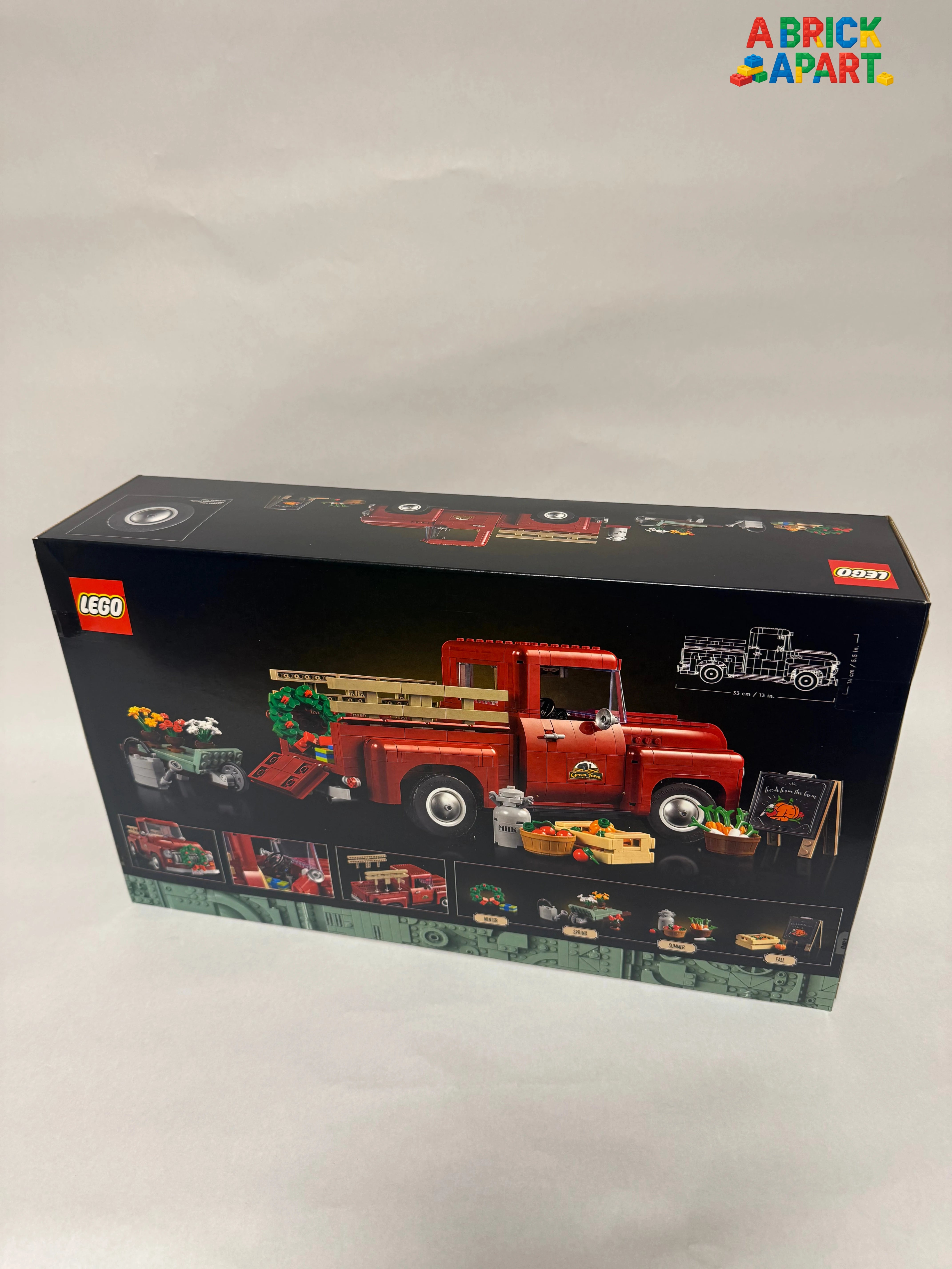 LEGO red truck set packaging on a white background