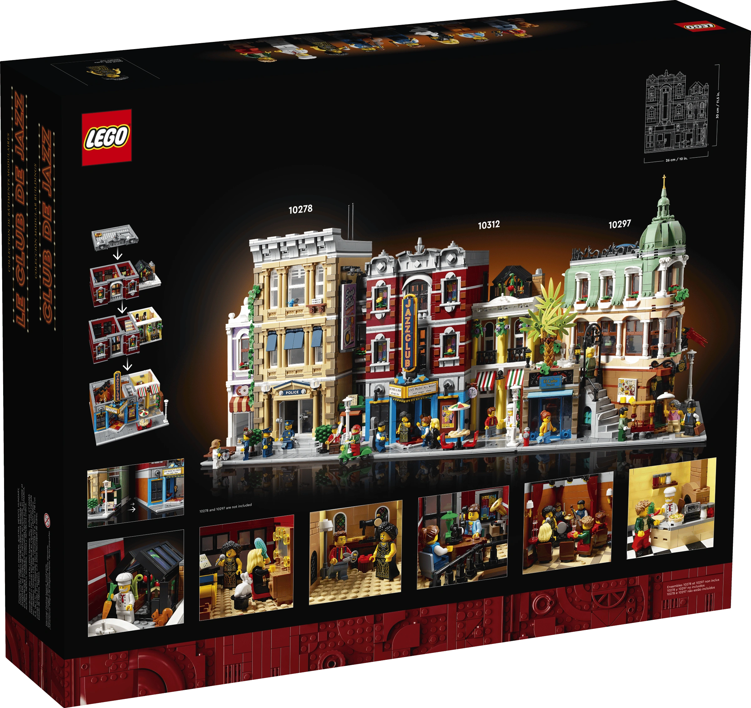 LEGO building set packaging with model display
