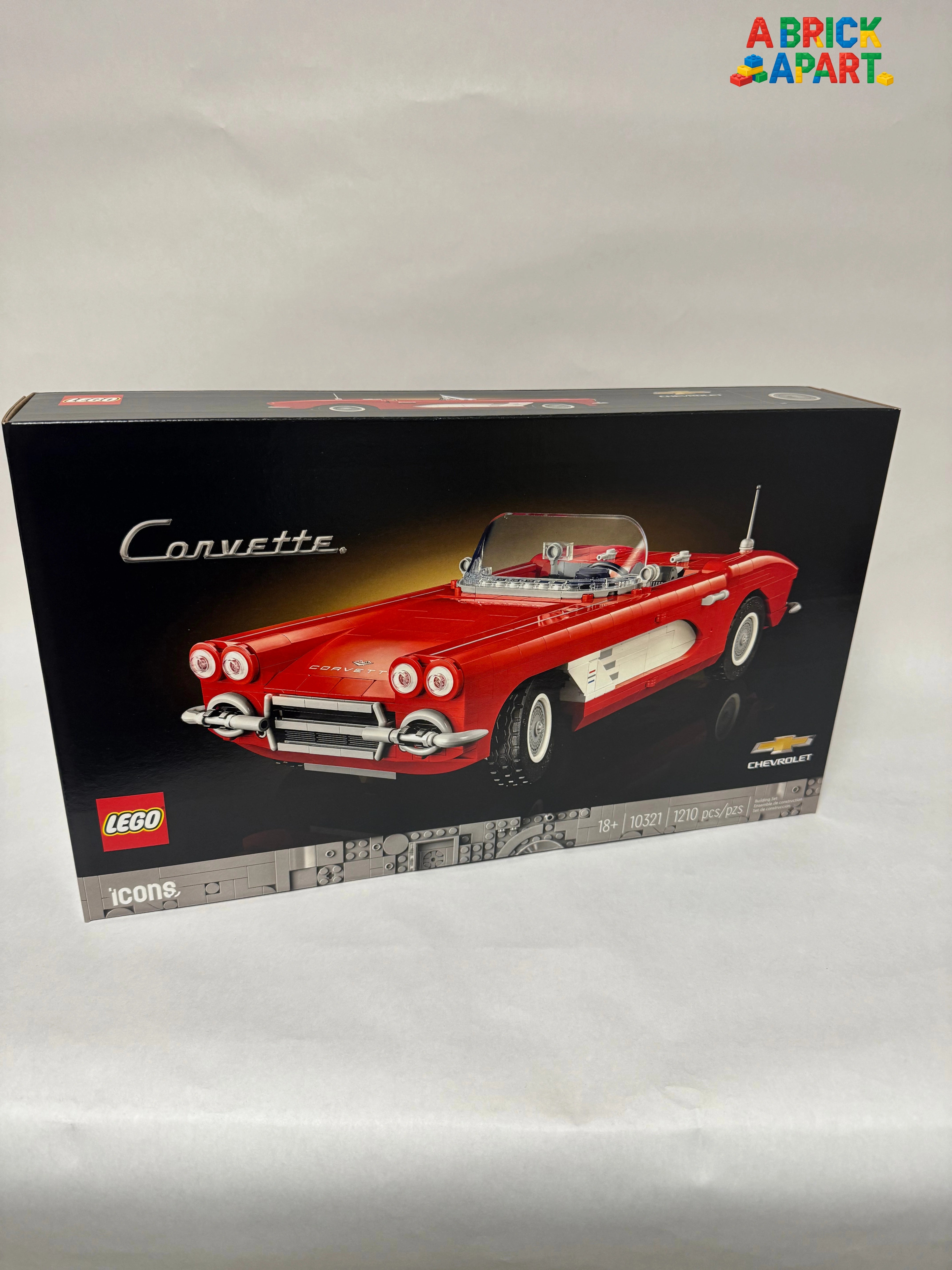 LEGO Corvette packaging on a white background