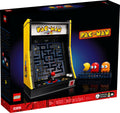 LEGO Pac-Man arcade machine set packaging with Pac-Man characters on a dark background