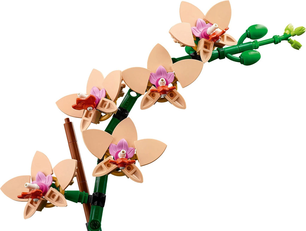 LEGO flower branch with pink flowers on a white background