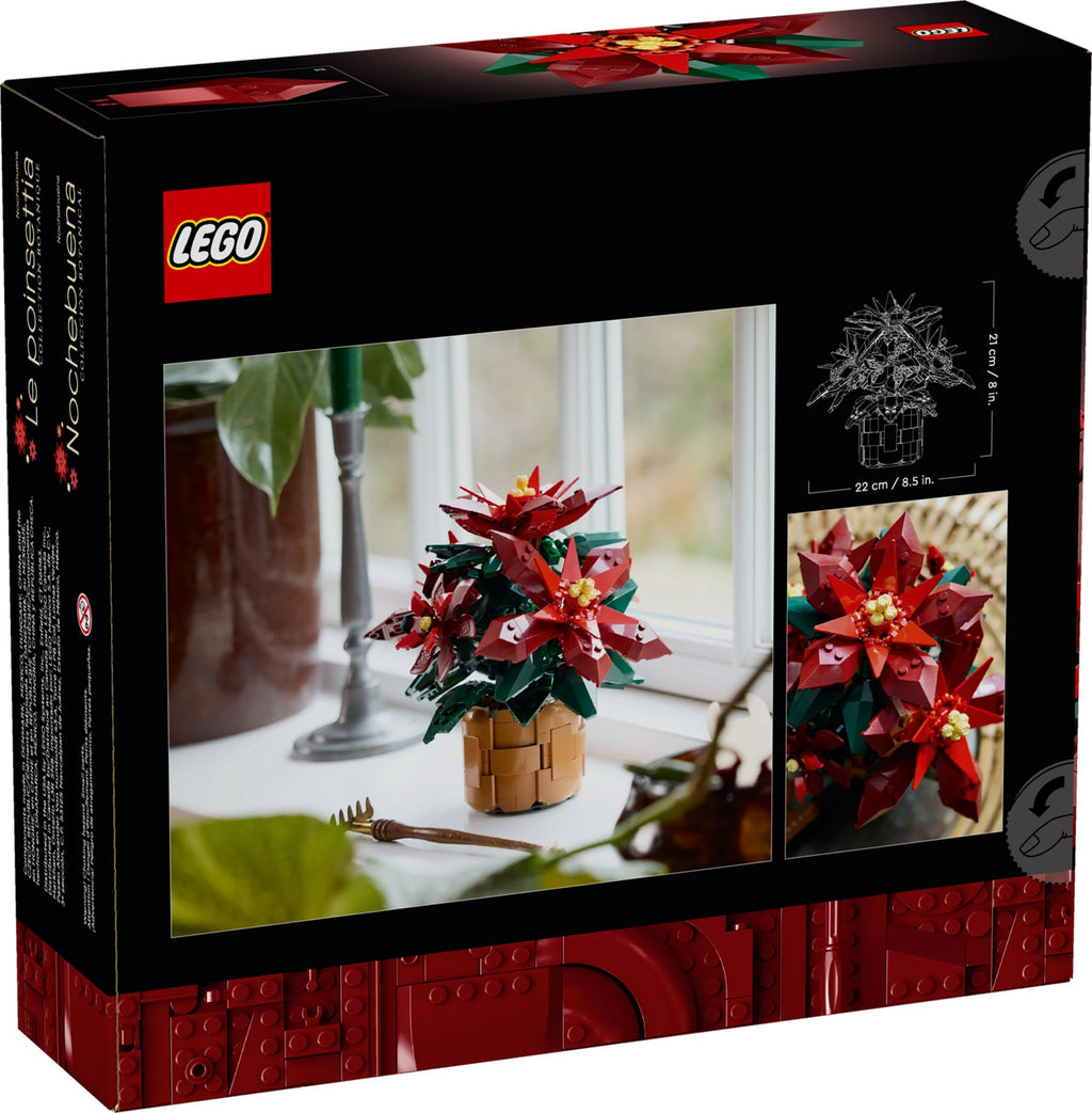 LEGO set packaging with poinsettia plant design