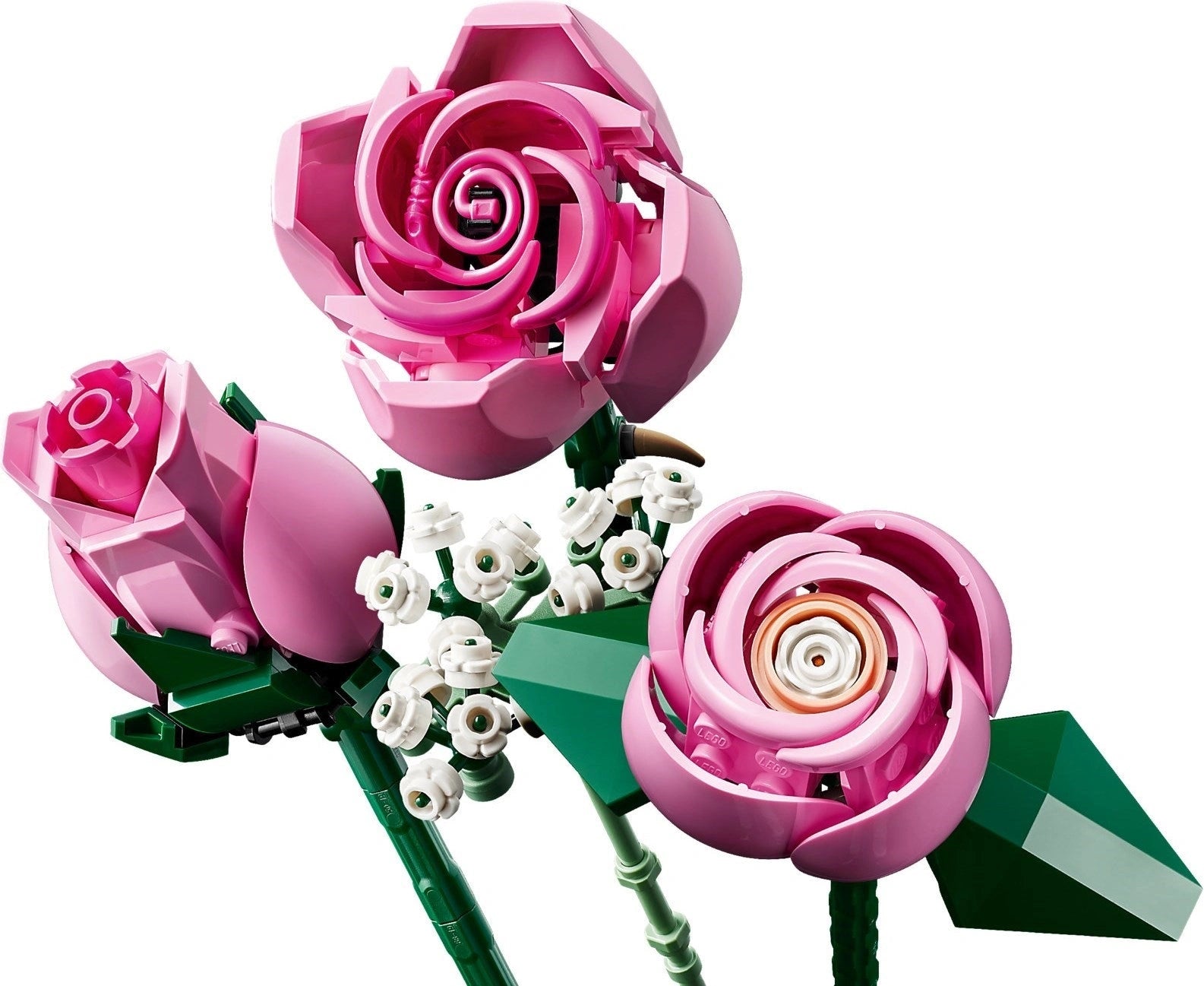 LEGO roses on a white background