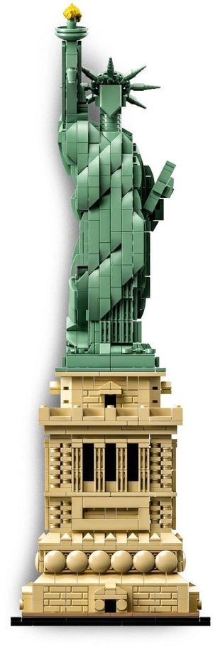 Model of the Statue of Liberty made from interlocking bricks