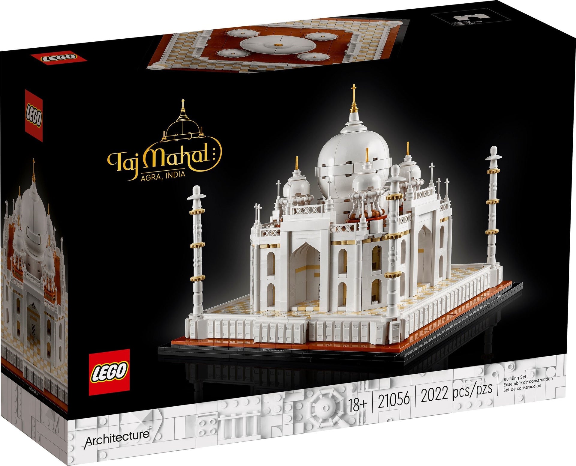 LEGO Taj Mahal set packaging with LEGO logo and product details.