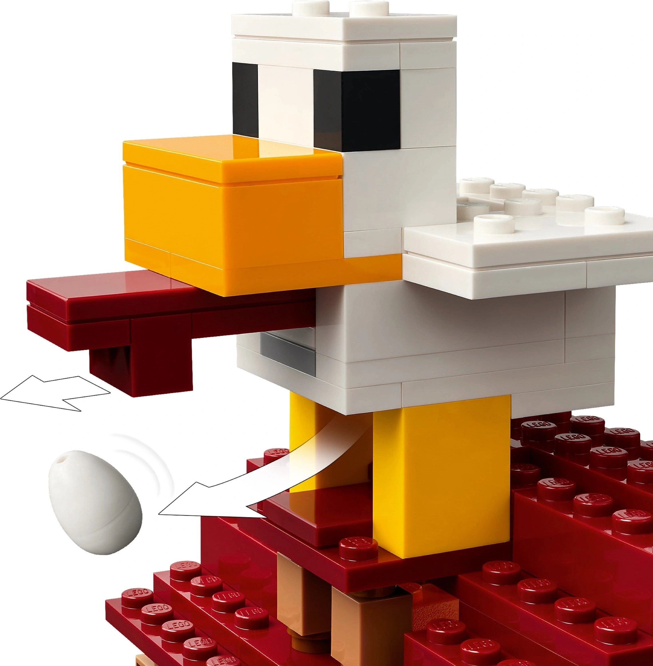 LEGO model of a duck with a white background