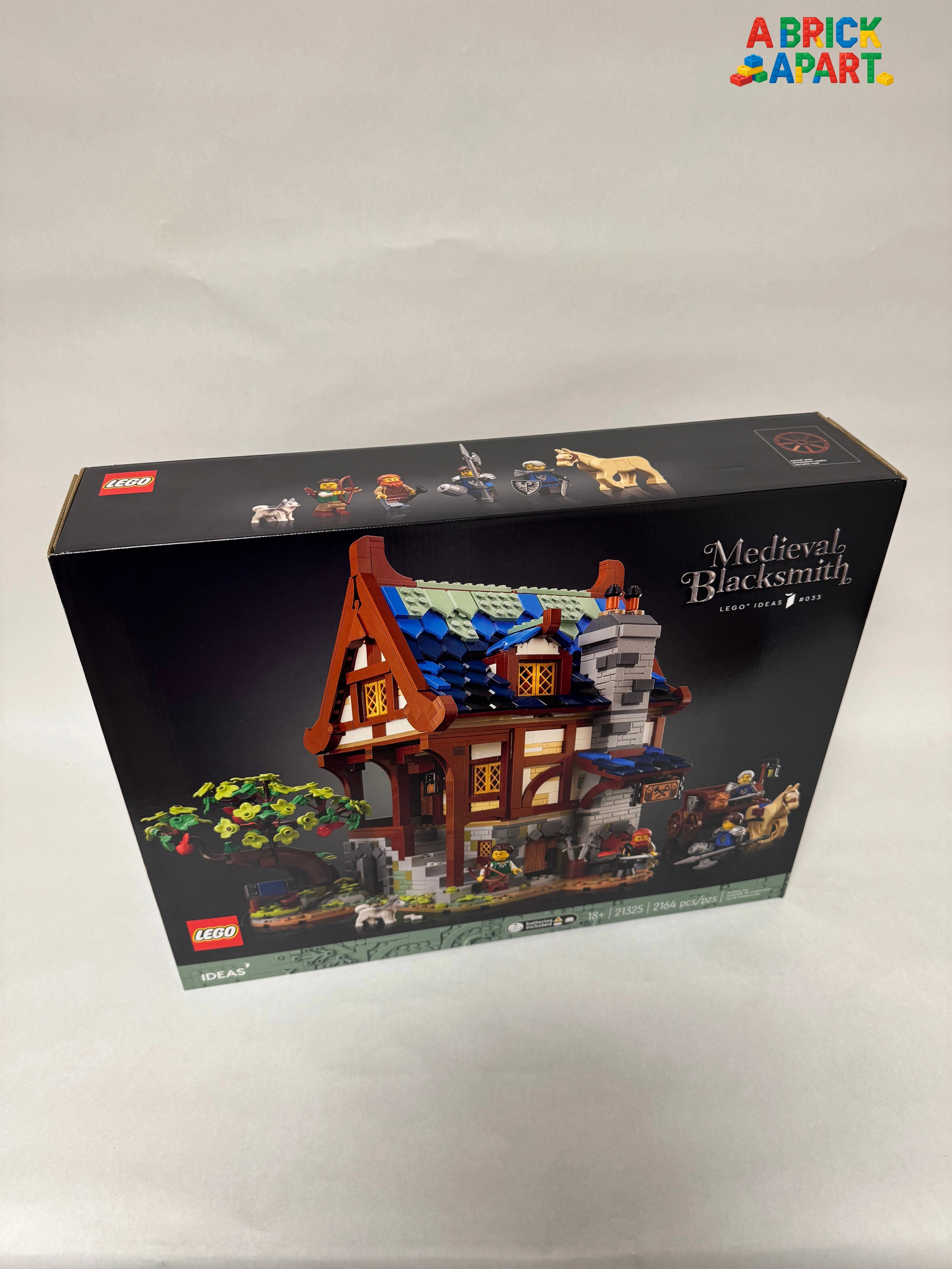 LEGO Medieval Blacksmith set packaging on a white background