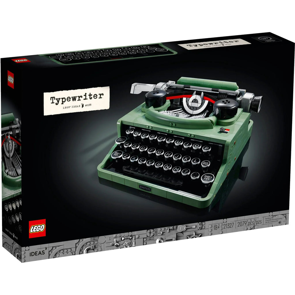 LEGO Typewriter set packaging on a white background