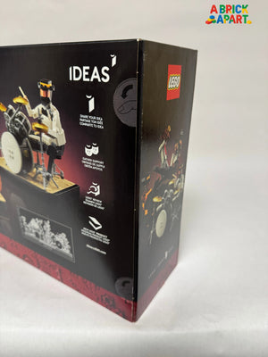 Legoland box with a figure of a drummer on a white background