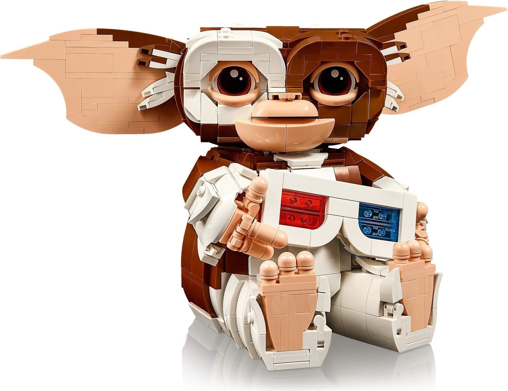 LEGO model of a character with large ears and a white body on a white background
