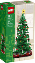 LEGO Christmas tree set in front of its packaging box