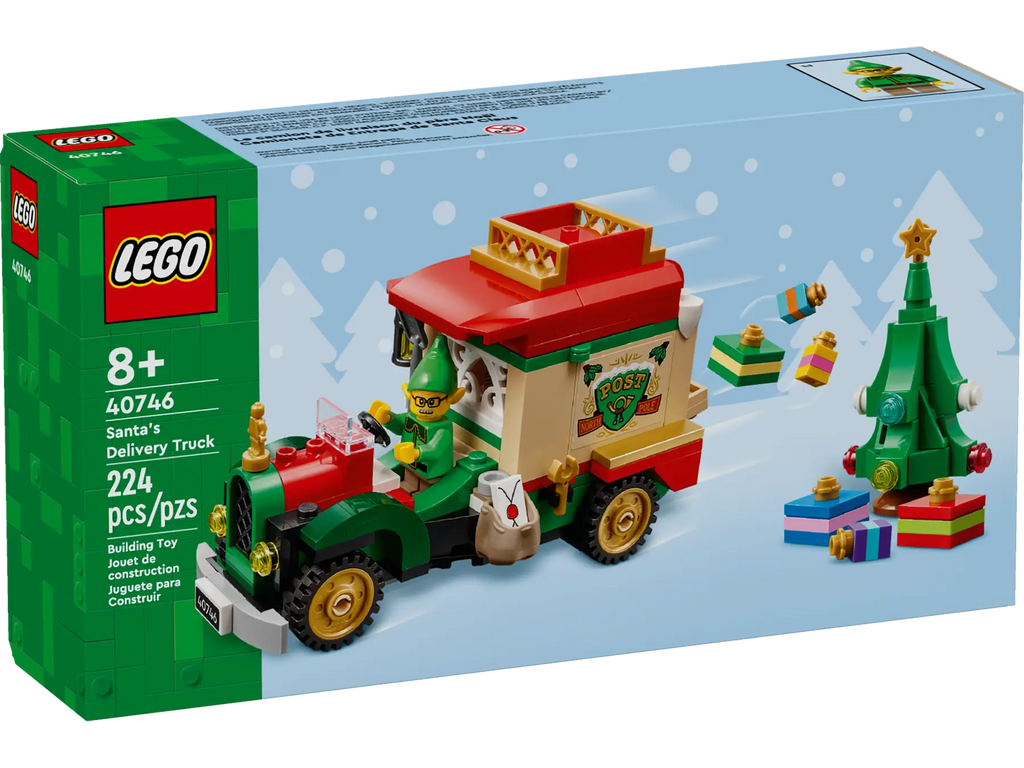 LEGO Santa's Delivery Truck set packaging with festive design