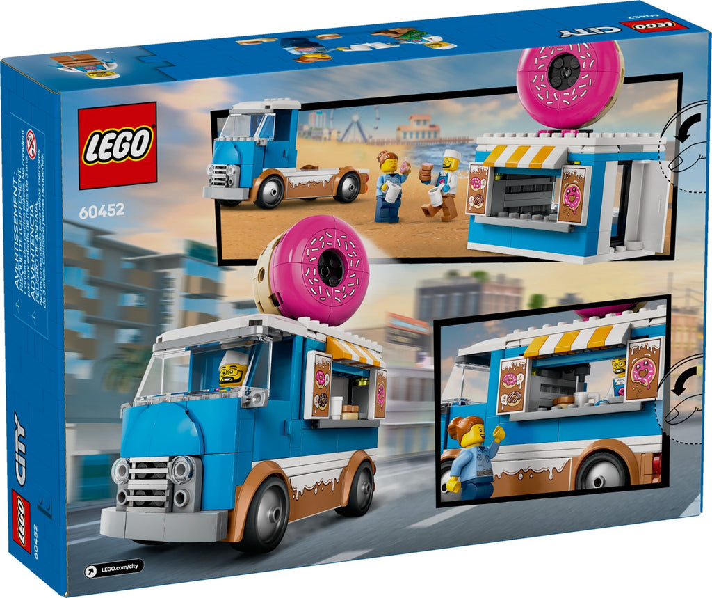 LEGO City Donut Truck set packaging with images of the vehicle and donuts.