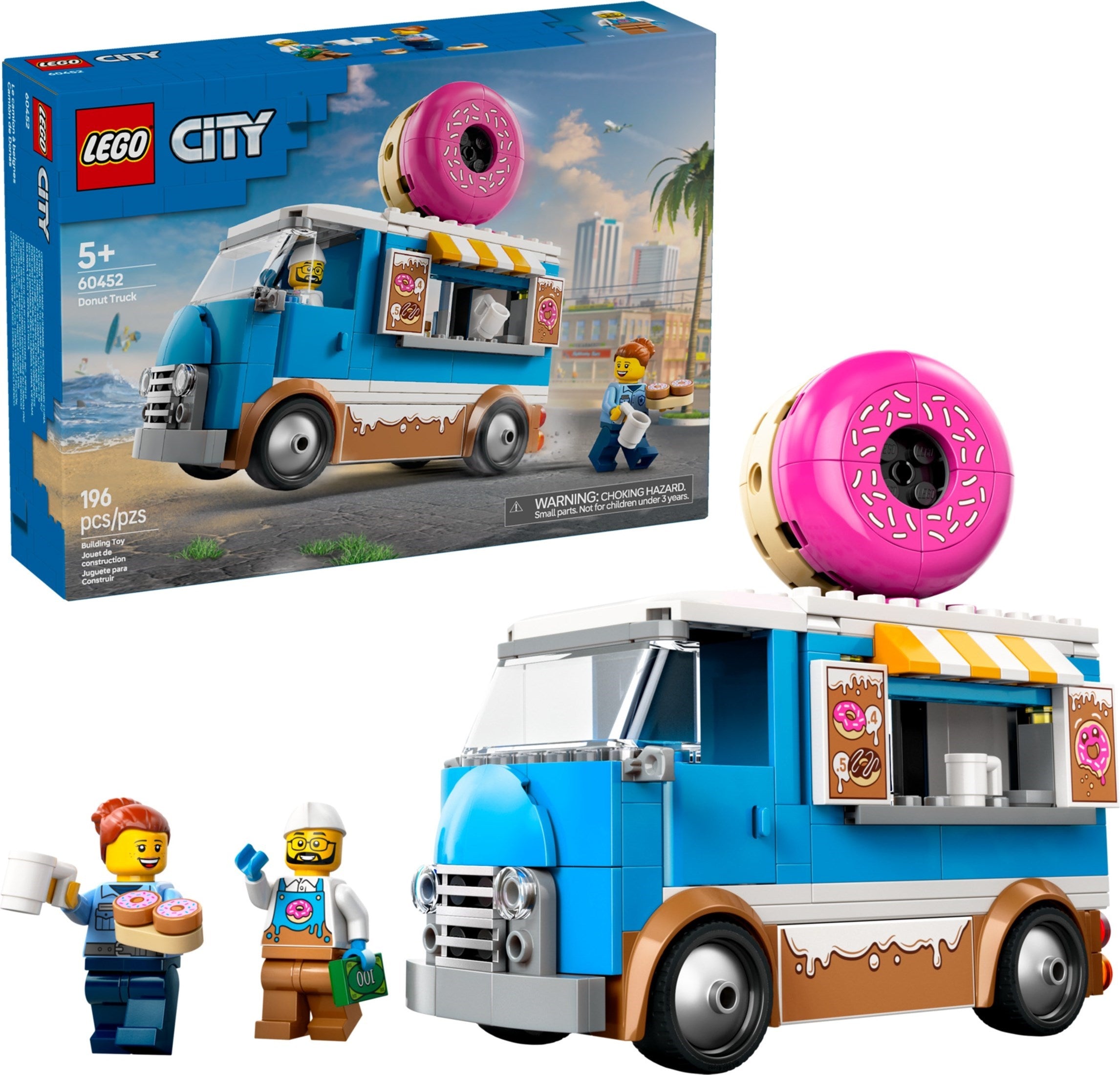 LEGO City ice cream truck set with packaging on a white background