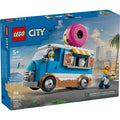 LEGO City Donut Truck set packaging with cityscape background