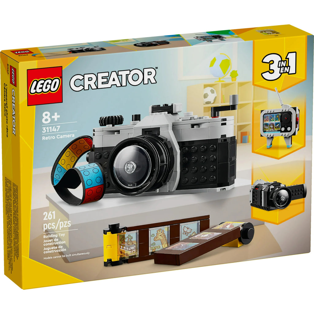 LEGO Creator camera set packaging with camera model on a white background