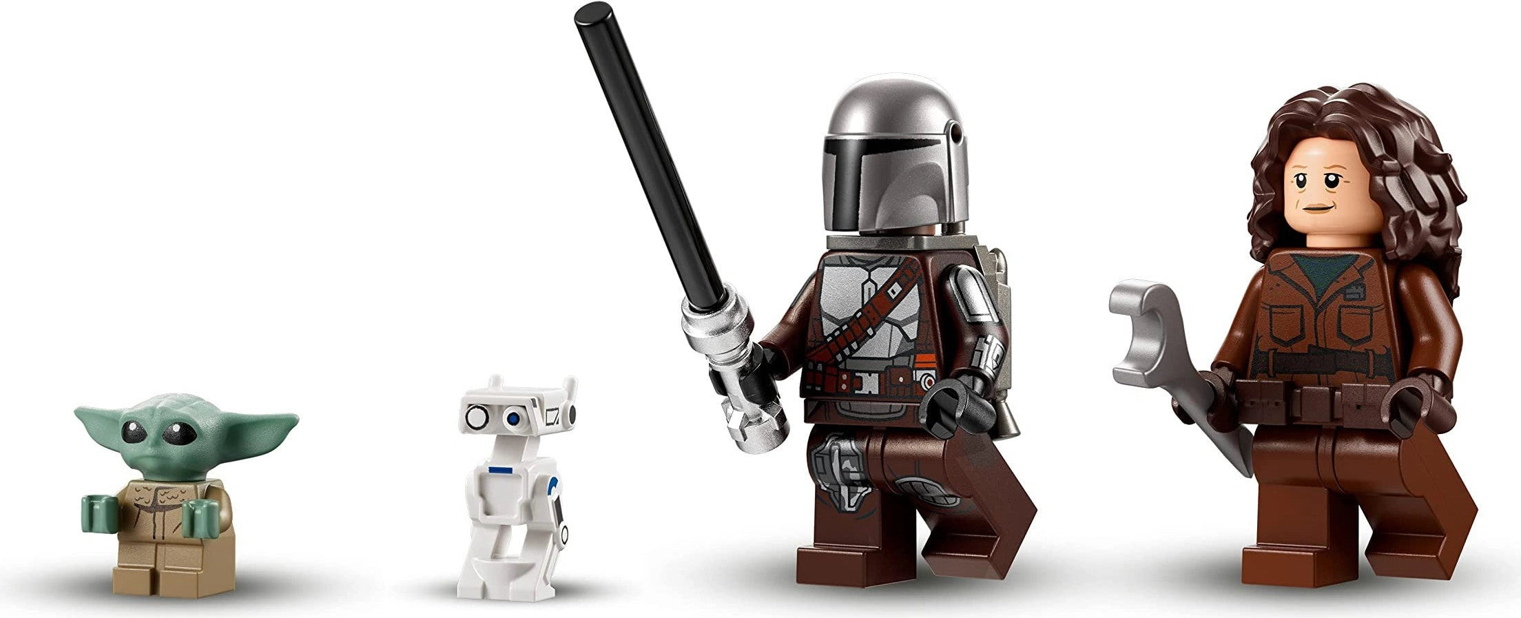 LEGO figures of characters from a popular franchise on a white background