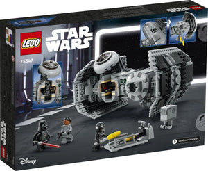 LEGO Star Wars packaging with model and characters on a dark background