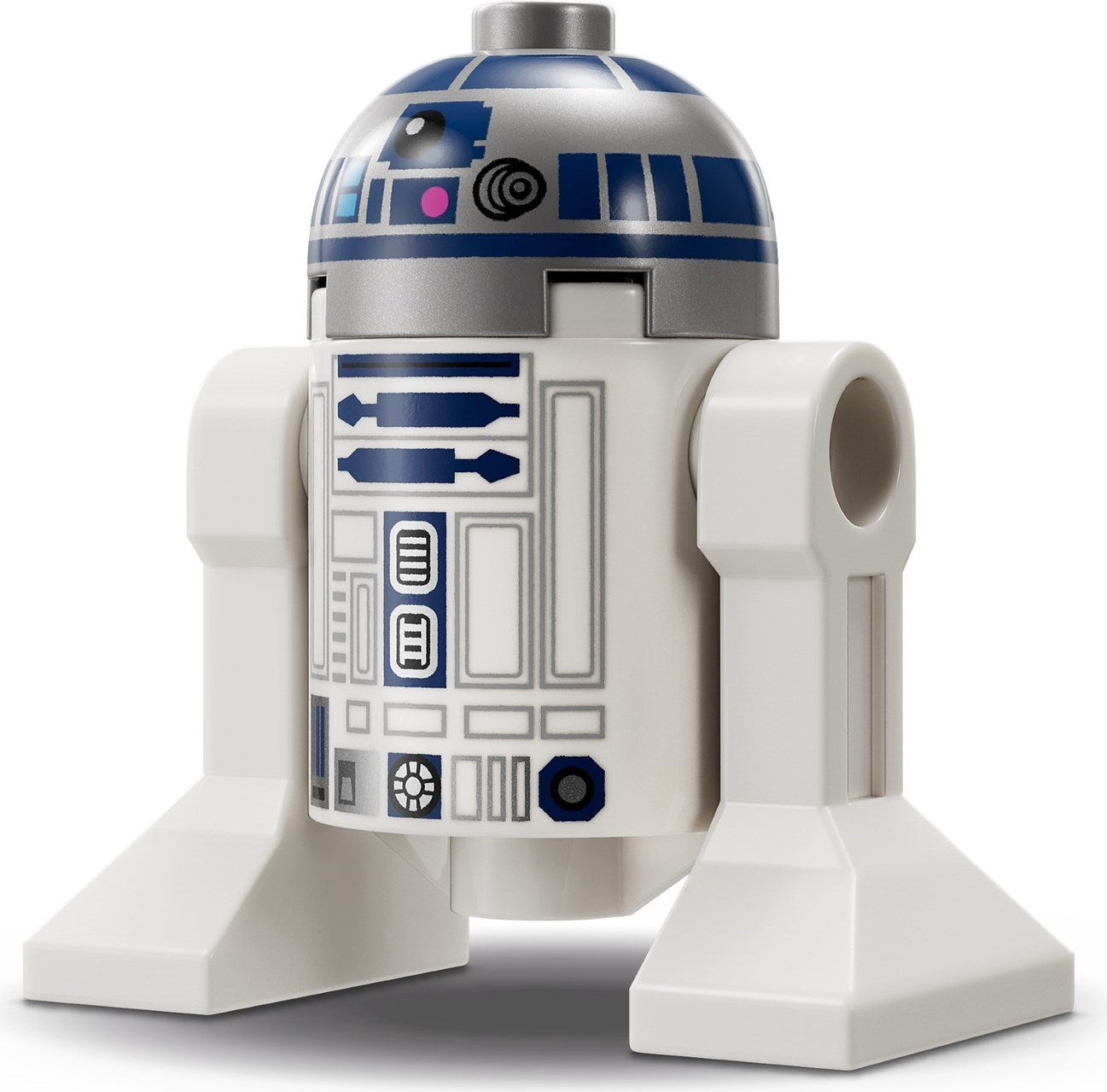 Model of R2-D2 from Star Wars on a white background