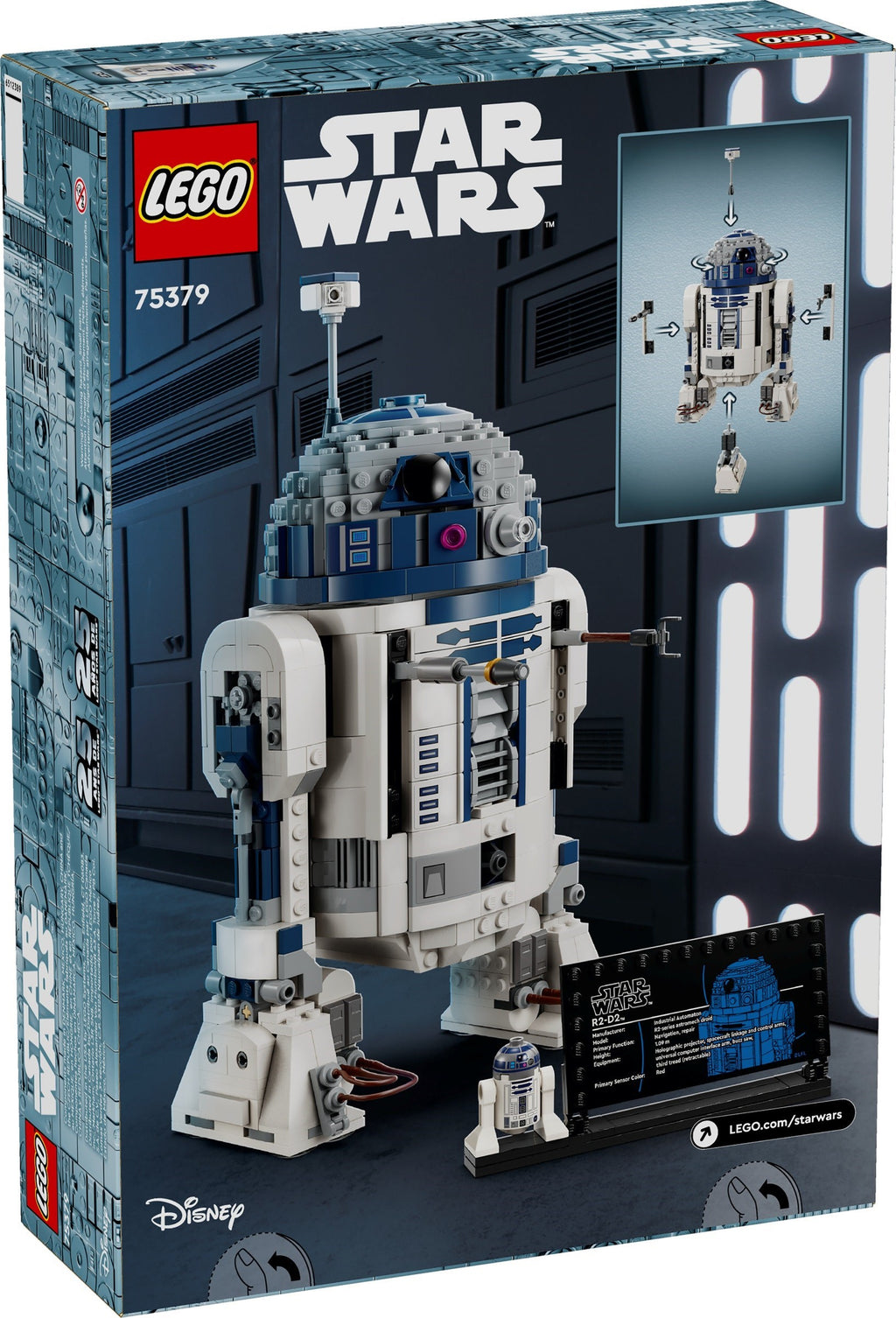 LEGO Star Wars R2-D2 set packaging with detailed model and LEGO branding.