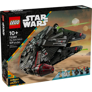 LEGO Star Wars The Dark Falcon set packaging with desert scene and LEGO logo.