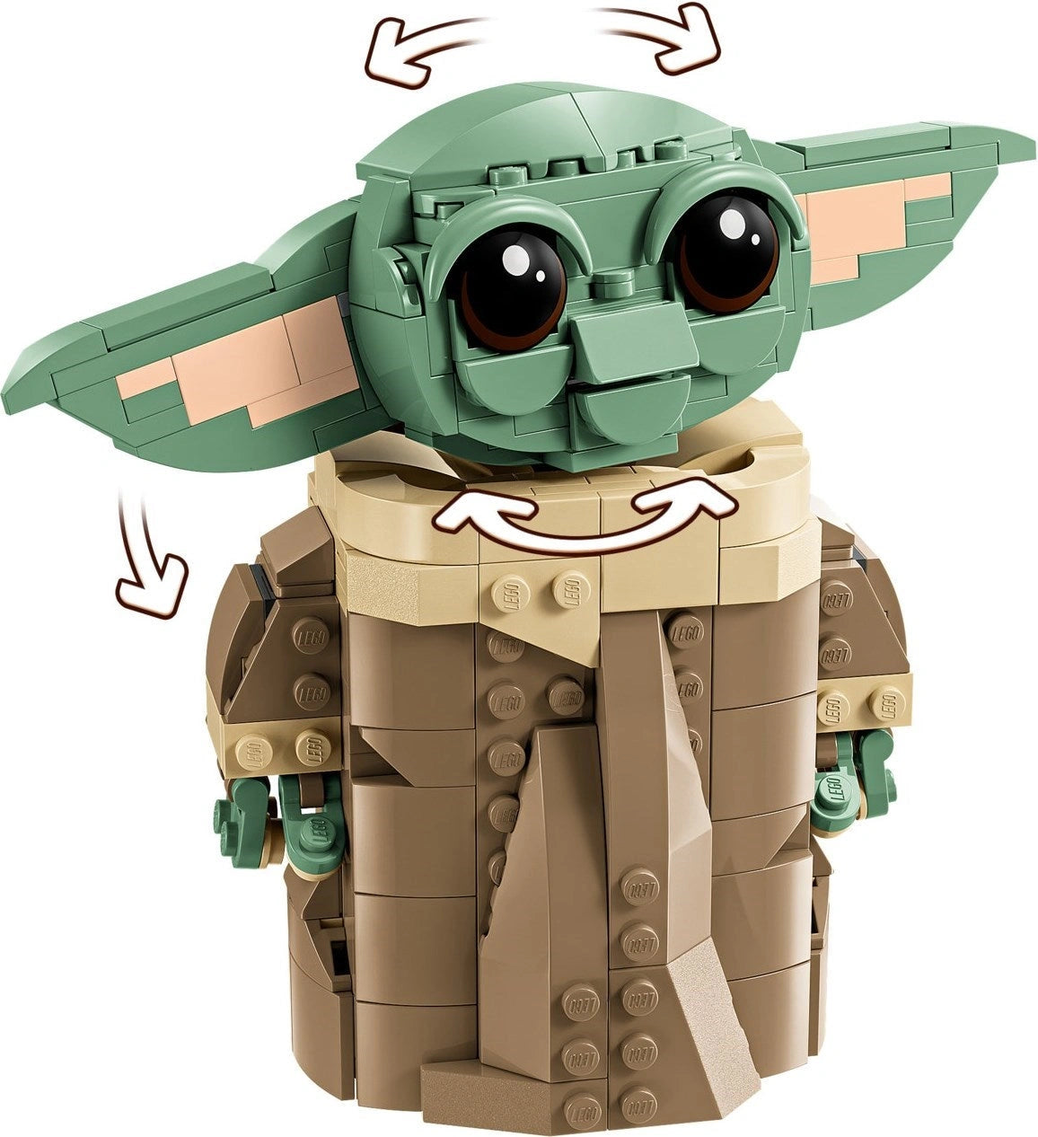Toy figure resembling a character from a popular franchise on a white background