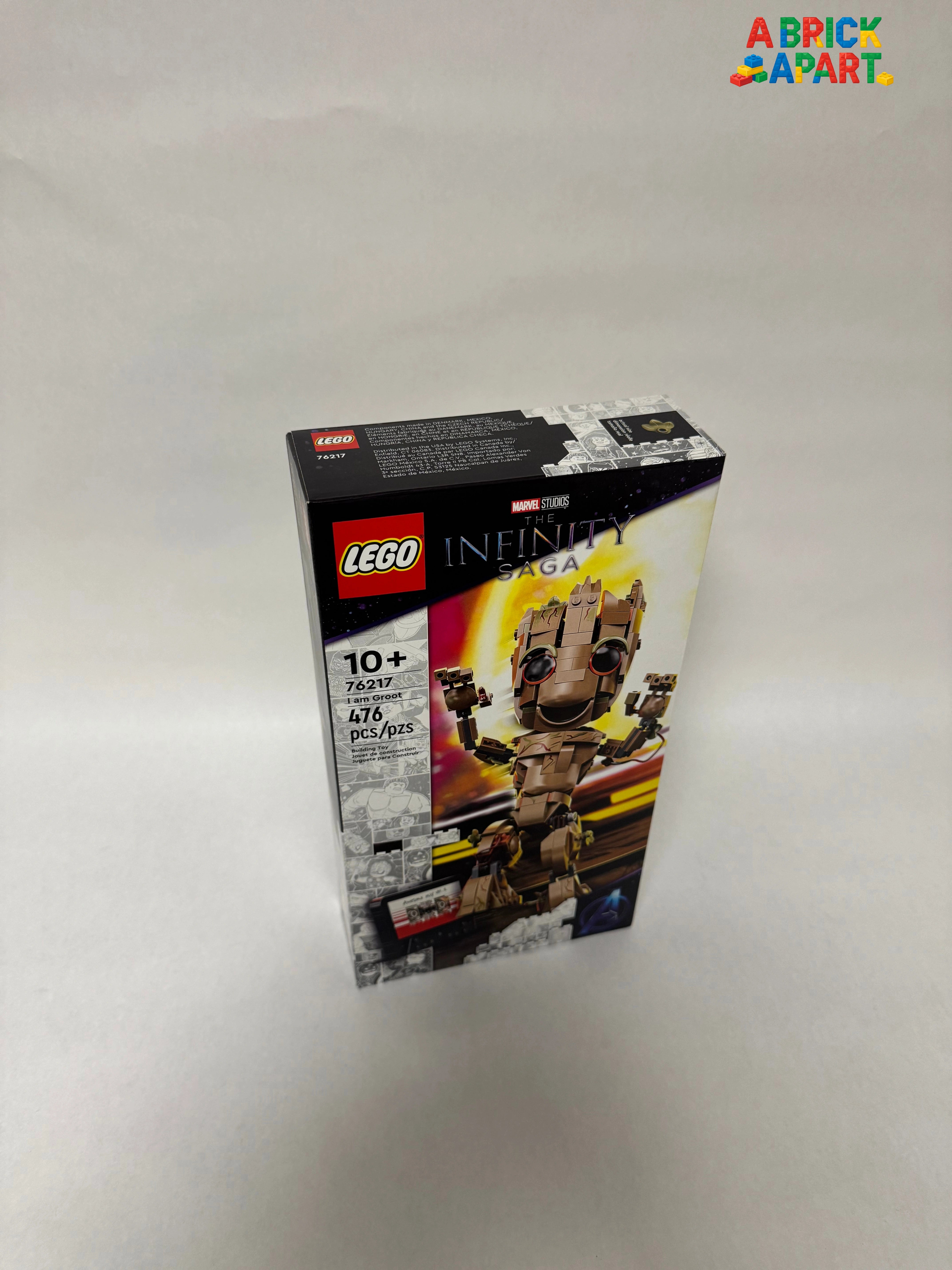 LEGO Marvel Infinity set packaging on a white background