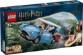 LEGO Harry Potter set packaging with Ford Anglia model and character images.