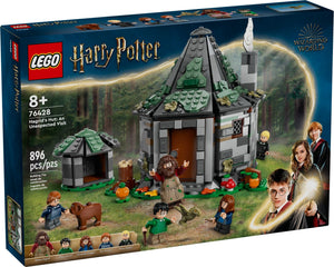 LEGO Harry Potter set packaging with characters and house model