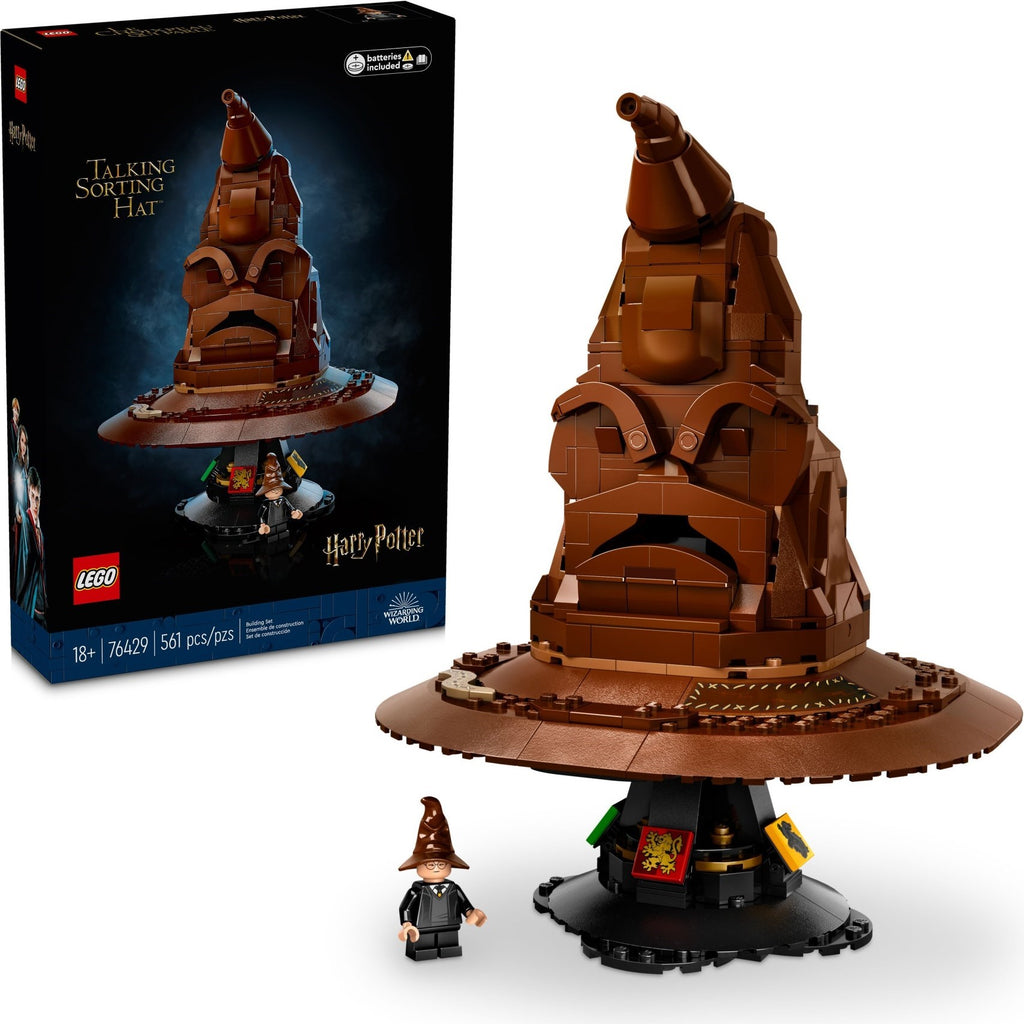 LEGO Harry Potter Sorting Hat set with packaging on a white background
