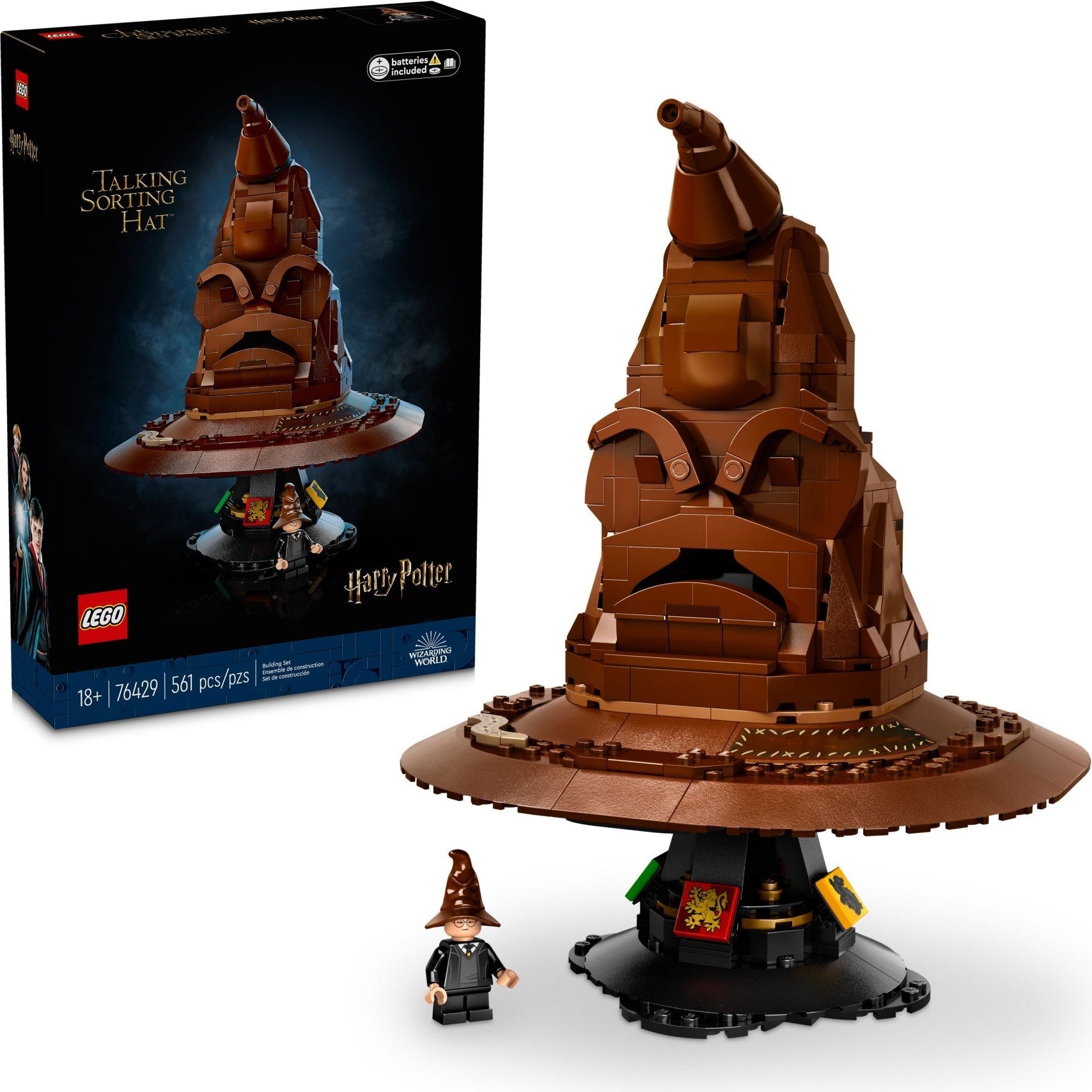 LEGO Harry Potter Sorting Hat set with packaging on a white background