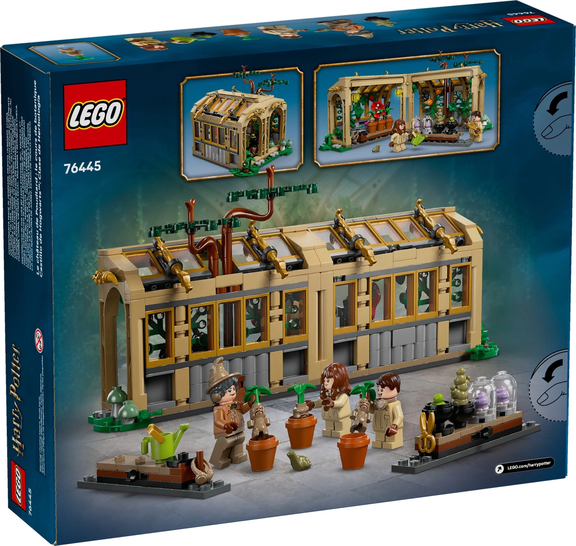 LEGO Harry Potter Diagon Alley set packaging with model and characters on a blue background