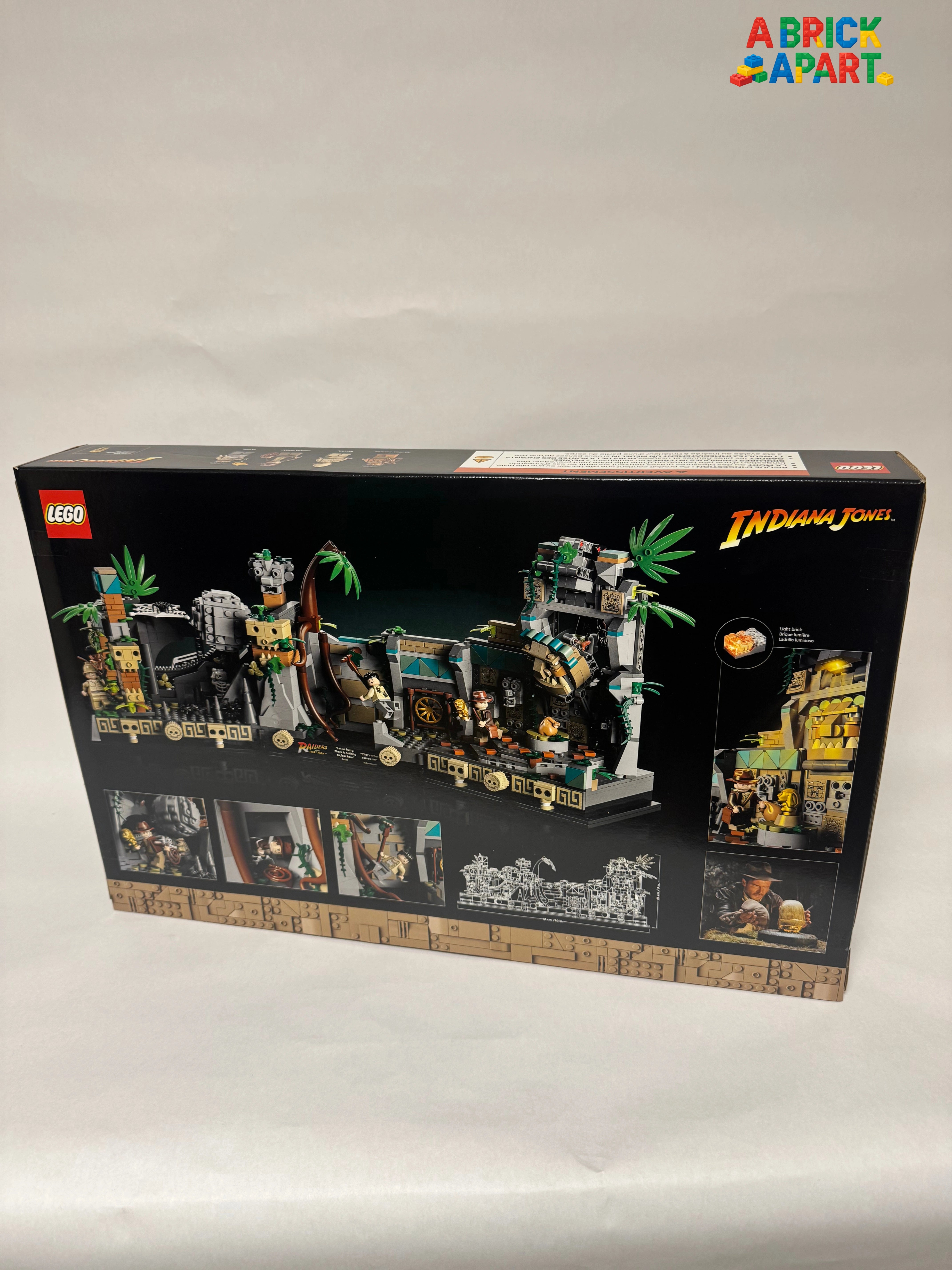 LEGO Indiana Jones box set packaging on a light gray background