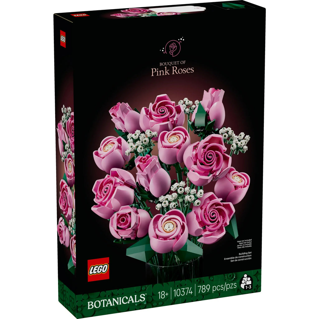 LEGO Botanicals Pink Roses set packaging on a white background