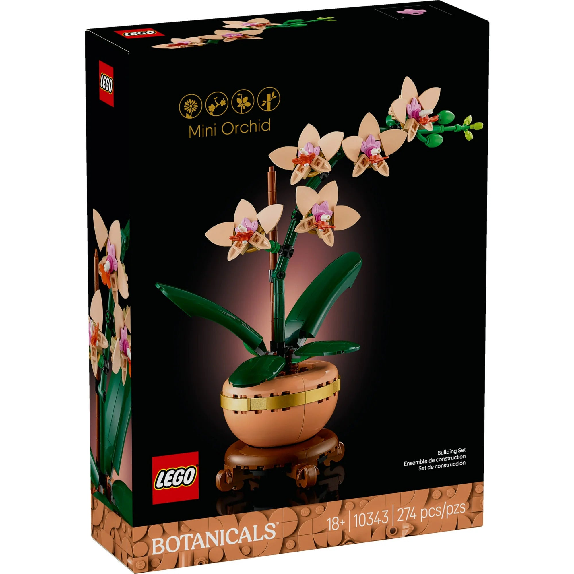 LEGO Botanicals Mini Orchid set packaging on a white background