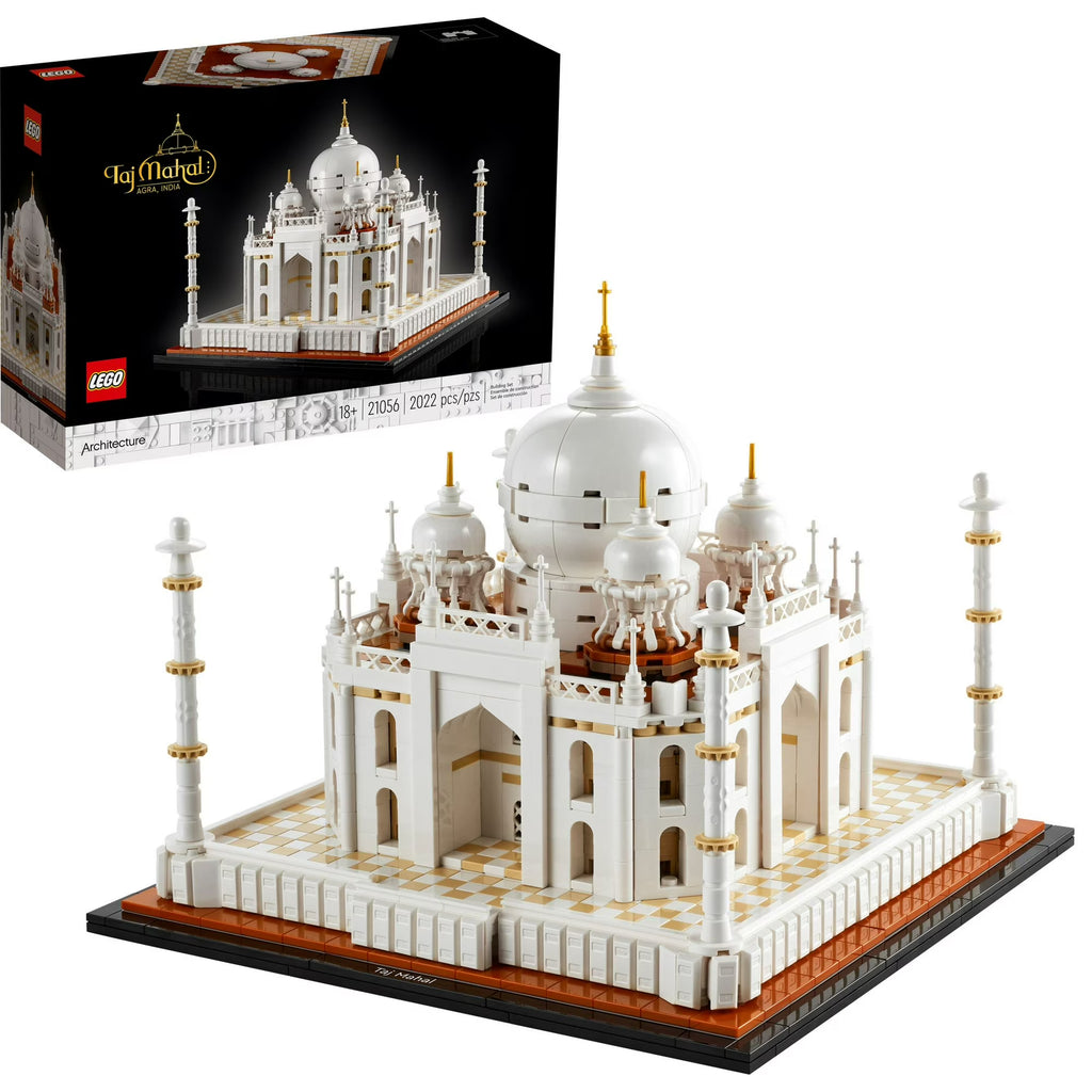 LEGO Taj Mahal set with packaging on a white background